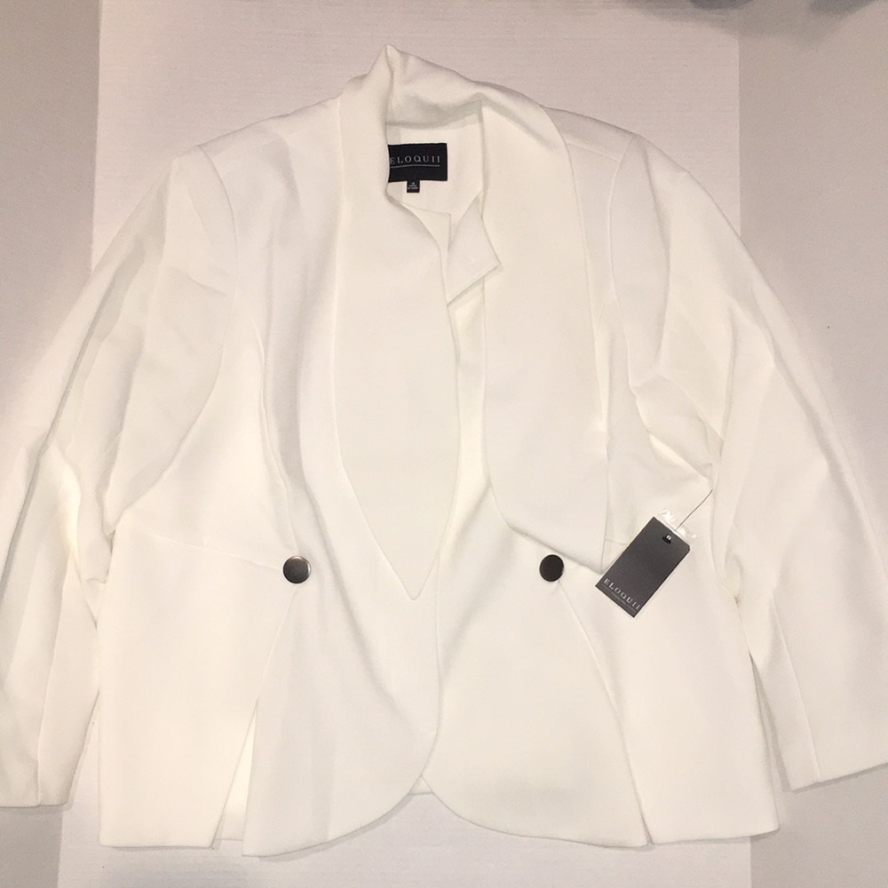🧥 Eloquii White Shawl Collar Blazer | Size 18 | NWT